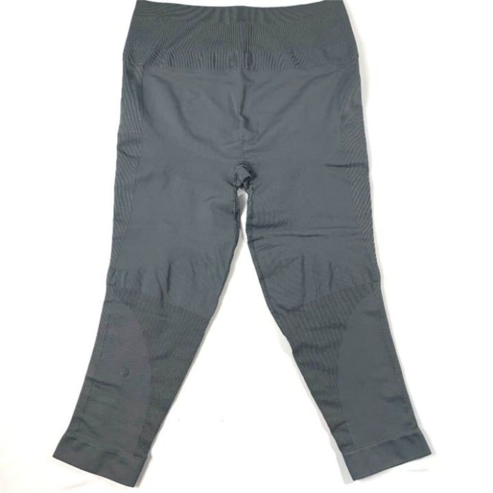 Lululemon Cropped Gym Leggings Athletic Compression Yoga Gray 10